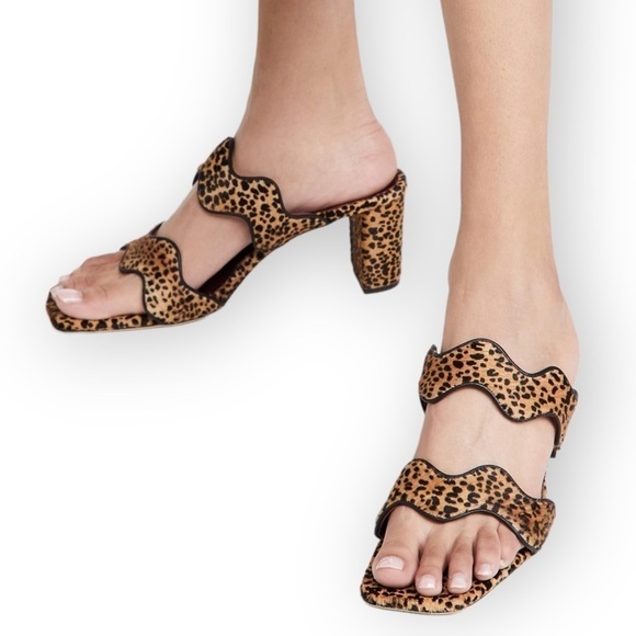 NWT STAUD Sandal,‎ Frankie Wavy Sandals Cheetah, Size 38.5EU - Picture 1 of 16